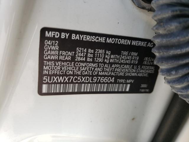 Photo 10 from auction – 2013 BMW X3 XDRIVE3 with VIN 5UXWX7C5XDL976604