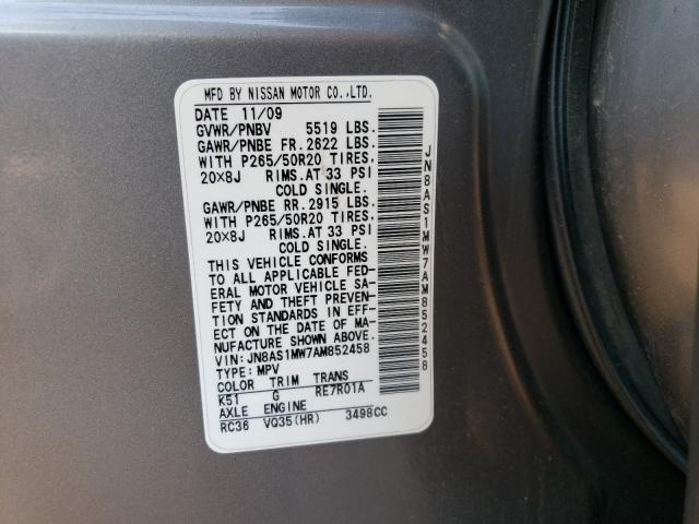 Photo 10 from auction – 2010 INFINITI FX35 with VIN JN8AS1MW7AM852458