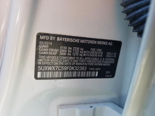 Photo 10 from auction – 2015 BMW X3 XDRIVE3 with VIN 5UXWX7C59F0K32383