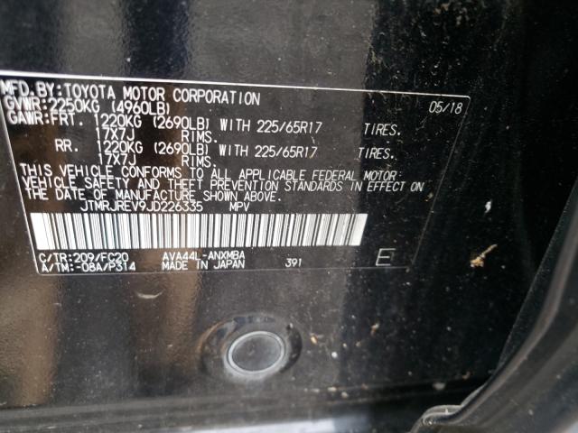 Photo 10 from auction – 2018 TOYOTA RAV4 HV LE with VIN JTMRJREV9JD226335