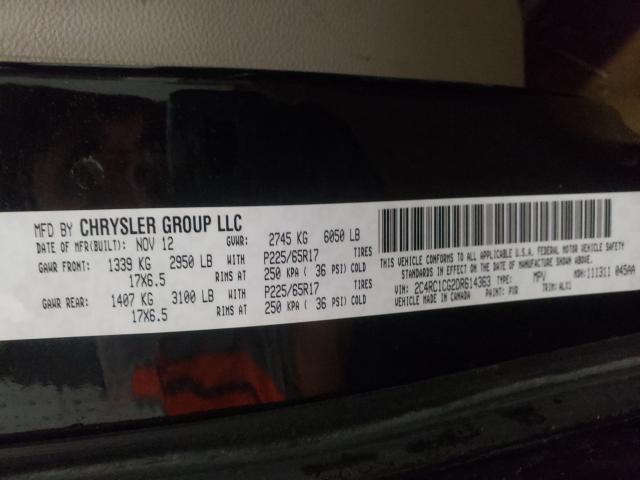 Photo 10 from auction – 2013 CHRYSLER TOWN & COU with VIN 2C4RC1CG2DR614363