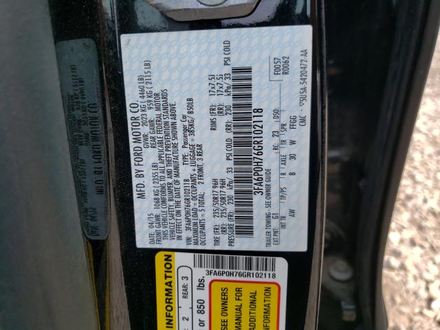 Photo 10 from auction – 2016 FORD FUSION SE with VIN 3FA6P0H76GR102118