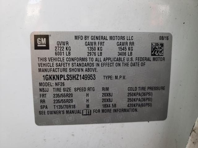 Photo 10 from auction – 2017 GMC ACADIA DEN with VIN 1GKKNPLS5HZ149953