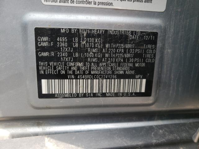 Photo 10 from auction – 2012 SUBARU OUTBACK 3. with VIN 4S4BRDLC0C2241296