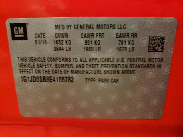 Photo 10 from auction – 2014 CHEVROLET SONIC LT with VIN 1G1JD6SB8E4165782