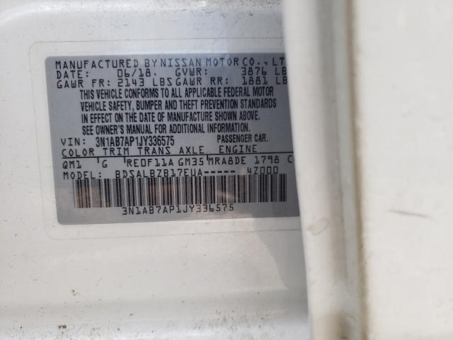 Photo 10 from auction – 2018 NISSAN SENTRA S with VIN 3N1AB7AP1JY336575