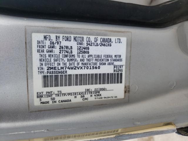 Photo 10 from auction – 1997 MERCURY GRAND MARQ with VIN 2MELM74W2VX701560