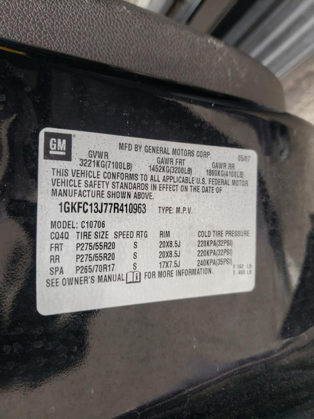 Photo 10 from auction – 2007 GMC YUKON with VIN 1GKFC13J77R410963
