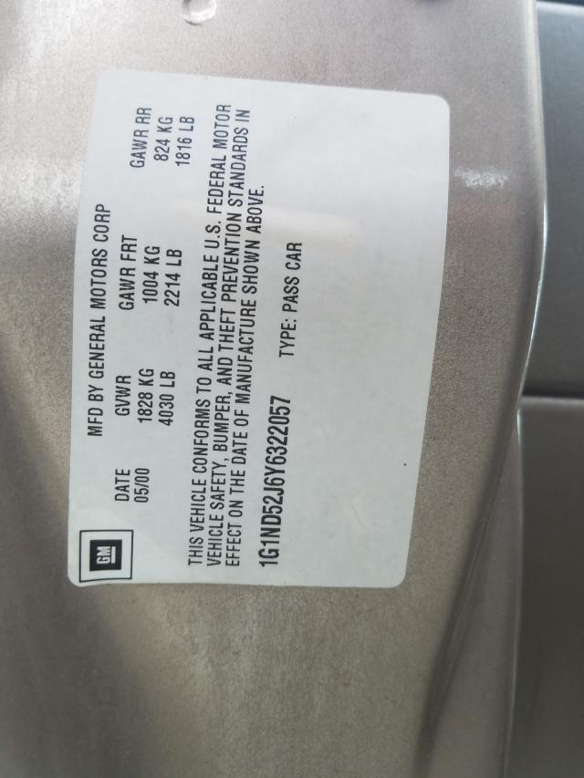 Photo 10 from auction – 2000 CHEVROLET MALIBU with VIN 1G1ND52J6Y6322057