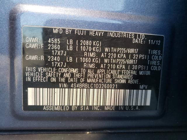 Photo 10 from auction – 2013 SUBARU OUTBACK 2. with VIN 4S4BRBLC1D3260021