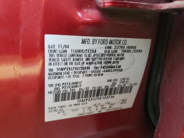 Photo 10 from auction – 2005 FORD FIVE HUNDR with VIN 1FAFP23175G133736