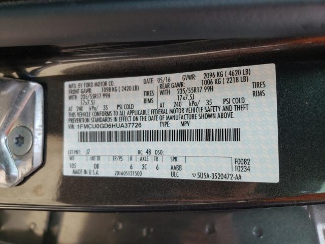 Photo 10 from auction – 2017 FORD ESCAPE SE with VIN 1FMCU0GD6HUA37726
