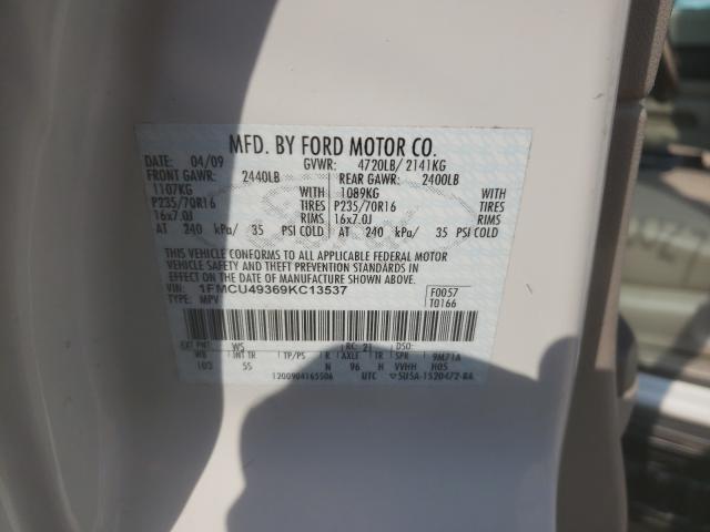 Photo 10 from auction – 2009 FORD ESCAPE HYB with VIN 1FMCU49369KC13537