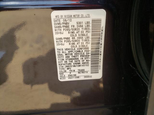 Photo 10 from auction – 2013 INFINITI FX37 with VIN JN8CS1MU1DM140152
