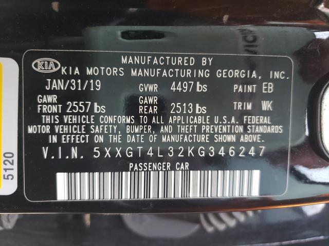 Photo 10 from auction – 2019 KIA OPTIMA LX with VIN 5XXGT4L32KG346247