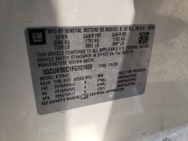 Photo 10 from auction – 2015 CHEVROLET SILVERADO with VIN 3GCUKSEC1FG321656
