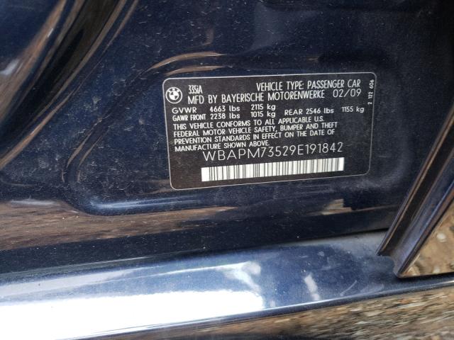 Photo 10 from auction – 2009 BMW 335I with VIN WBAPM73529E191842
