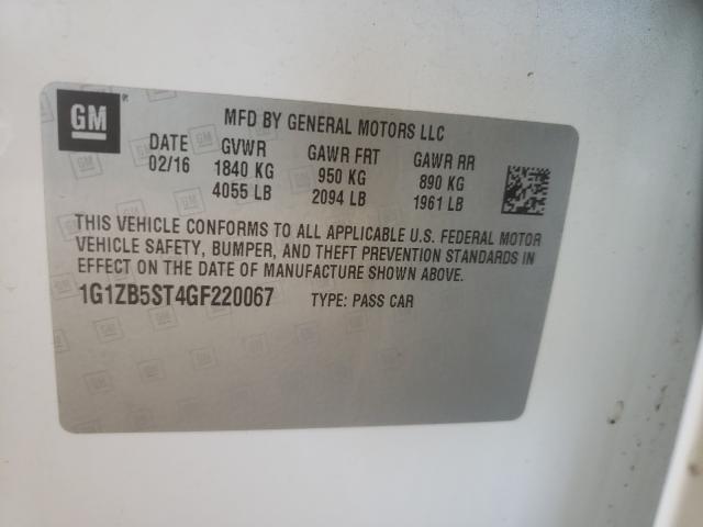 Photo 10 from auction – 2016 CHEVROLET MALIBU LS with VIN 1G1ZB5ST4GF220067