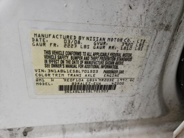Photo 10 from auction – 2008 NISSAN SENTRA 2.0 with VIN 3N1AB61E58L701503