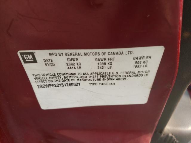 Photo 10 from auction – 2005 PONTIAC GRAND PRIX with VIN 2G2WP522151260621