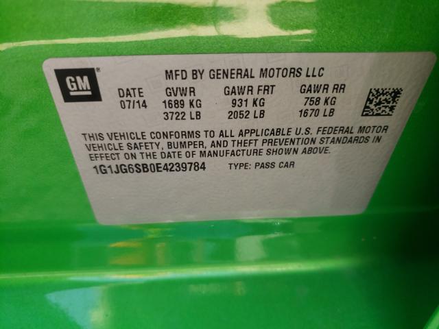 Photo 10 from auction – 2014 CHEVROLET SONIC RS with VIN 1G1JG6SB0E4239784