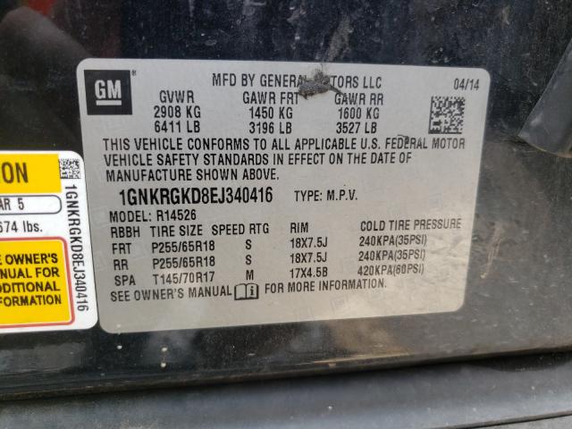 Photo 10 from auction – 2014 CHEVROLET TRAVERSE L with VIN 1GNKRGKD8EJ340416