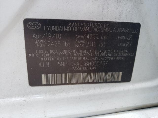 Photo 10 from auction – 2011 HYUNDAI SONATA SE with VIN 5NPEC4AC0BH055437