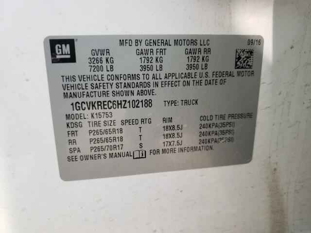 Photo 10 from auction – 2017 CHEVROLET SILVERADO with VIN 1GCVKREC6HZ102188