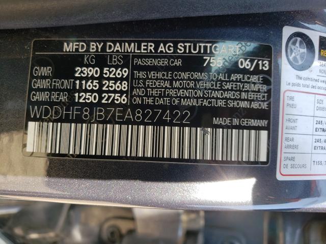 Photo 10 from auction – 2014 MERCEDES-BENZ E 350 4MAT with VIN WDDHF8JB7EA827422