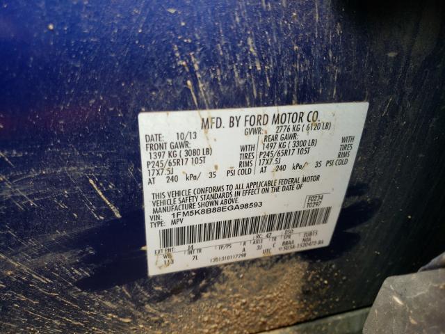 Photo 10 from auction – 2014 FORD EXPLORER with VIN 1FM5K8B88EGA98593
