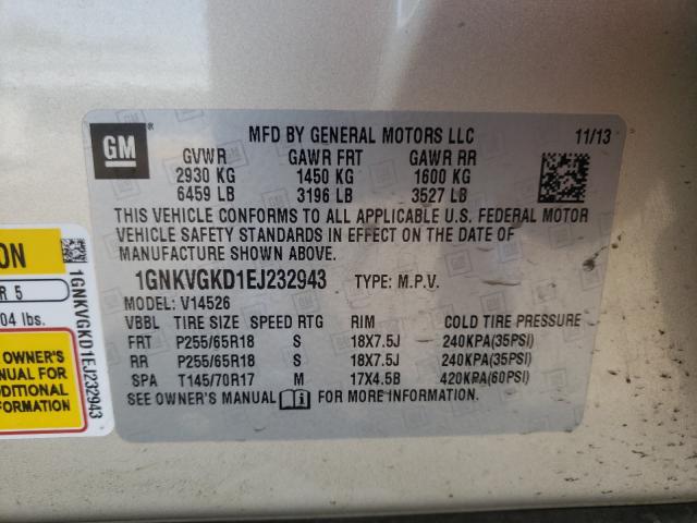 Photo 1 from auction – 2014 CHEVROLET TRAVERSE L with VIN 1GNKVGKD1EJ232943