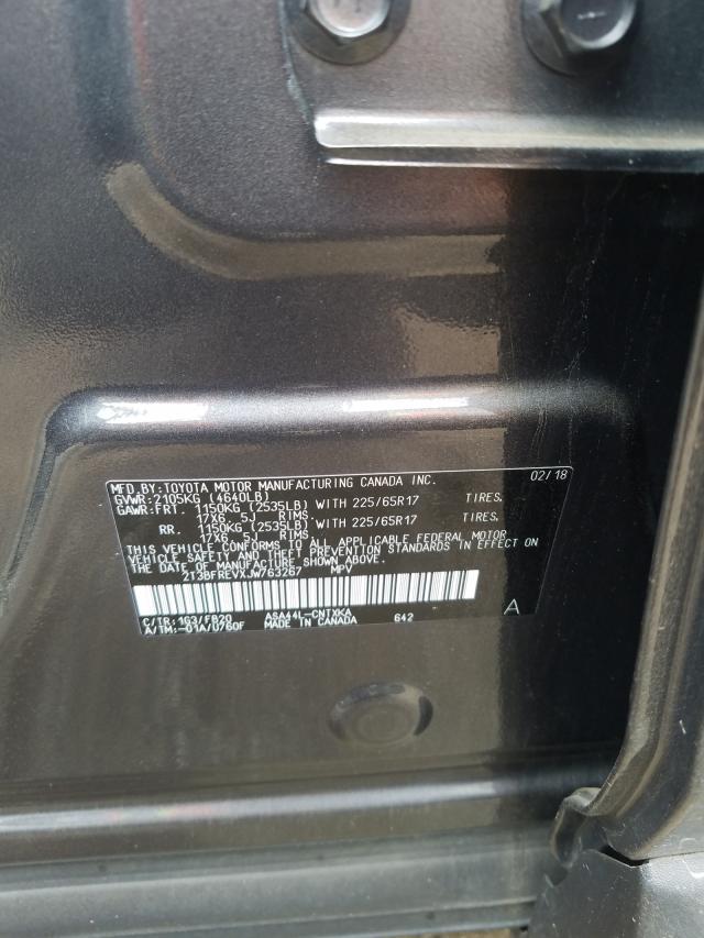 Photo 10 from auction – 2018 TOYOTA RAV4 LE with VIN 2T3BFREVXJW763267