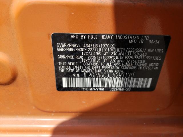 Photo 10 from auction – 2014 SUBARU XV CROSSTR with VIN JF2GPAGC3E8293130