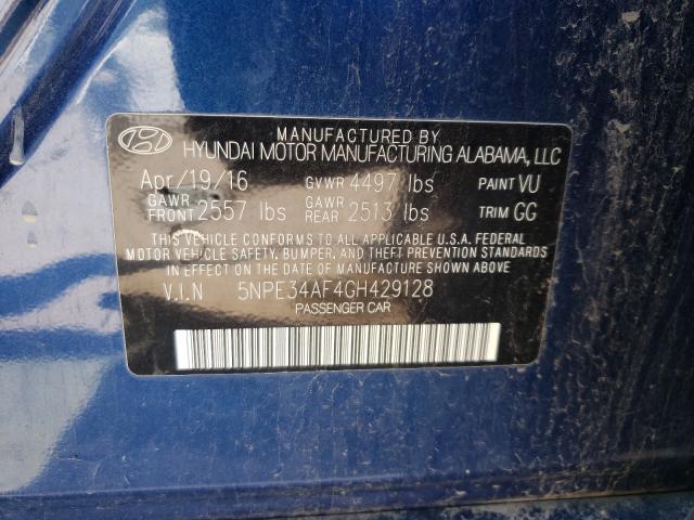 Photo 10 from auction – 2016 HYUNDAI SONATA SPO with VIN 5NPE34AF4GH429128