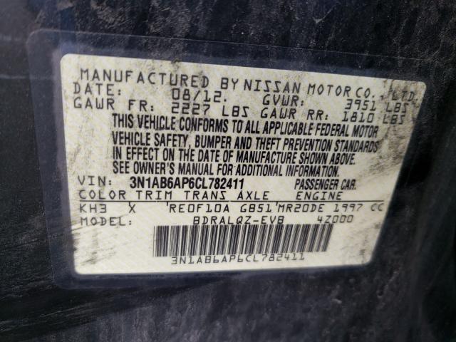 Photo 10 from auction – 2012 NISSAN SENTRA with VIN 3N1AB6AP6CL782411
