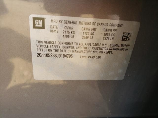 Photo 10 from auction – 2018 CHEVROLET IMPALA with VIN 2G1105S33J9104796