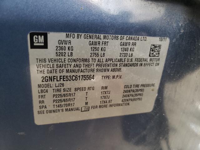 Photo 10 from auction – 2012 CHEVROLET EQUINOX LT with VIN 2GNFLFE53C6175564