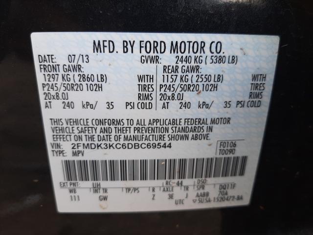 Photo 10 from auction – 2013 FORD EDGE LIMIT with VIN 2FMDK3KC6DBC69544