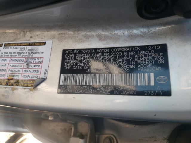 Photo 10 from auction – 2011 TOYOTA COROLLA BA with VIN JTDBU4EE9BJ088536