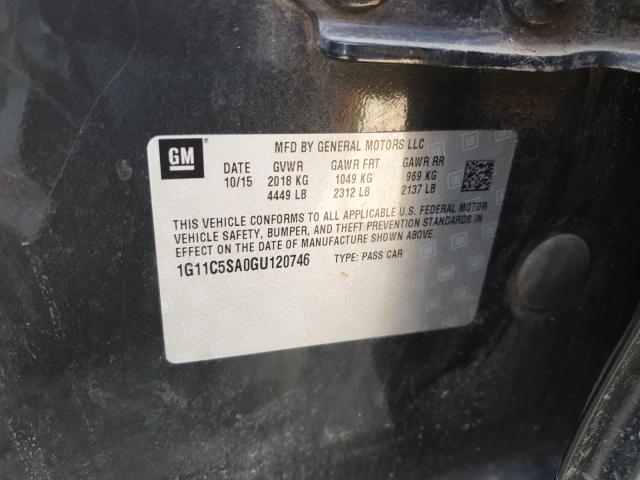 Photo 10 from auction – 2016 CHEVROLET MALIBU LIM with VIN 1G11C5SA0GU120746