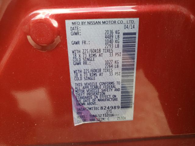 Photo 10 from auction – 2014 NISSAN ROGUE S with VIN 5N1AT2MT3EC824989