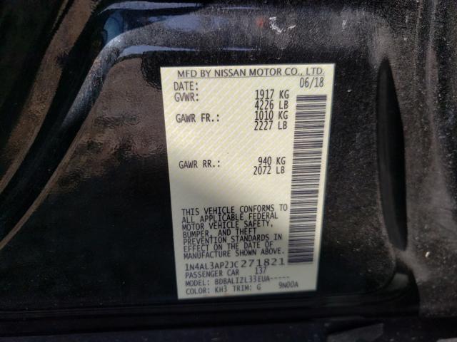 Photo 10 from auction – 2018 NISSAN ALTIMA 2.5 with VIN 1N4AL3AP2JC271821