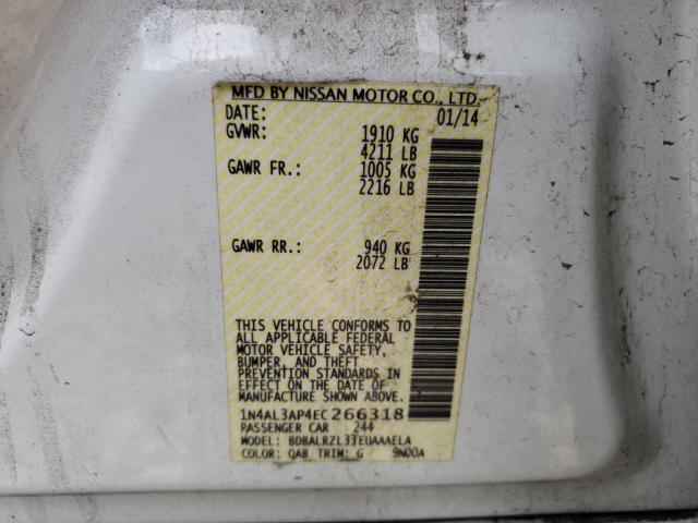 Photo 10 from auction – 2014 NISSAN ALTIMA 2.5 with VIN 1N4AL3AP4EC266318