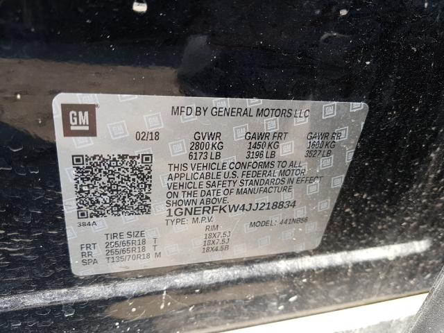 Photo 10 from auction – 2018 CHEVROLET TRAVERSE L with VIN 1GNERFKW4JJ218834