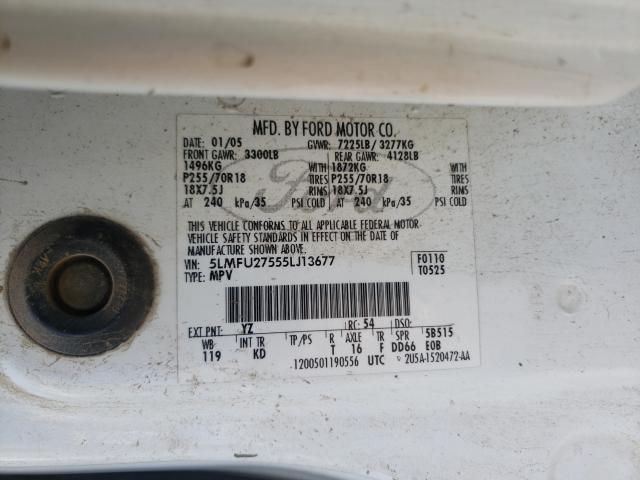 Photo 10 from auction – 2005 LINCOLN NAVIGATOR with VIN 5LMFU27555LJ13677