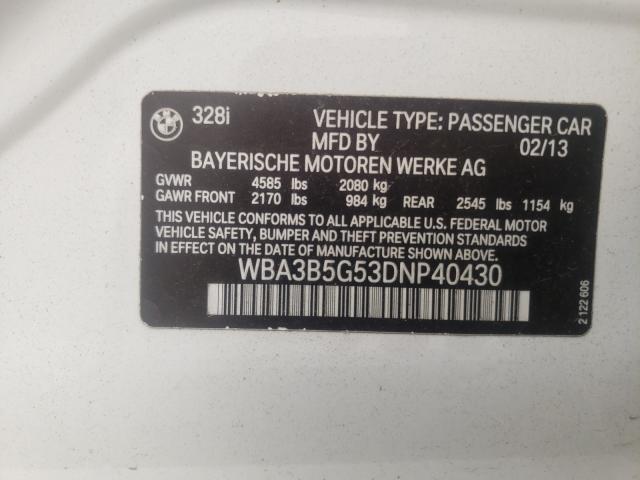 Photo 10 from auction – 2013 BMW 328 XI SUL with VIN WBA3B5G53DNP40430