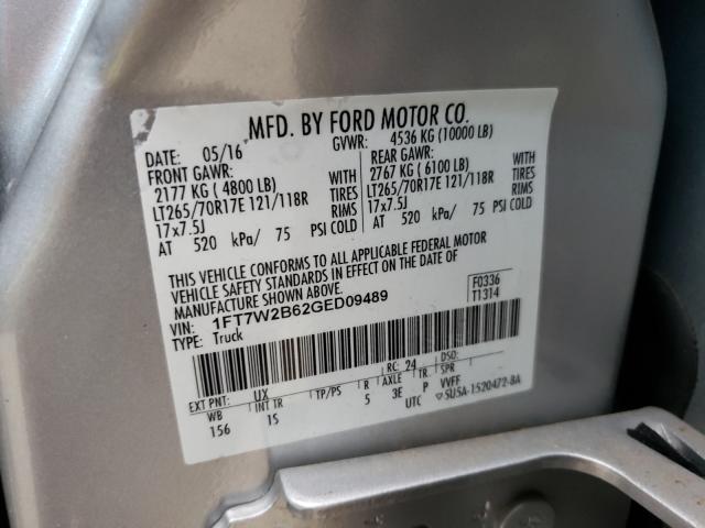 Photo 10 from auction – 2016 FORD F250 SUPER with VIN 1FT7W2B62GED09489