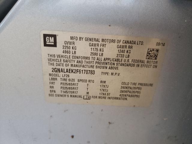Photo 10 from auction – 2015 CHEVROLET EQUINOX LS with VIN 2GNALAEK2F6170783