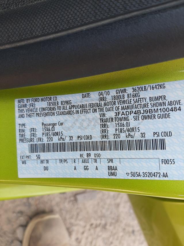 Photo 10 from auction – 2011 FORD FIESTA SE with VIN 3FADP4BJ9BM100484