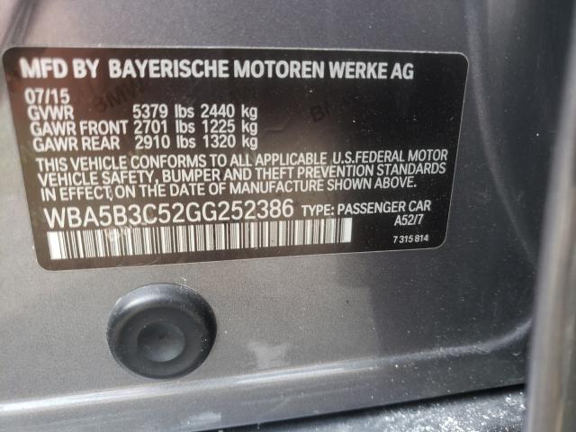 Photo 10 from auction – 2016 BMW 535 XI with VIN WBA5B3C52GG252386
